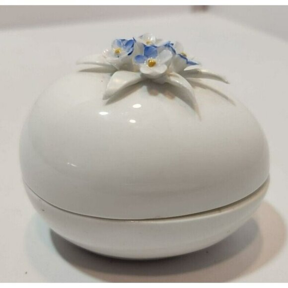 Vtg Golden Crown E&R England Fine Bone China Handpainted Egg Shaped Trinket Box - Picture 6 of 13
